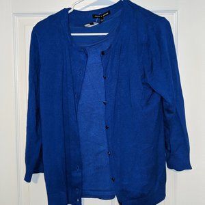 Cable and Gauge Blue Cartigan and Shirt